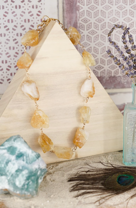 Citrine Wire-Wrapped Necklace