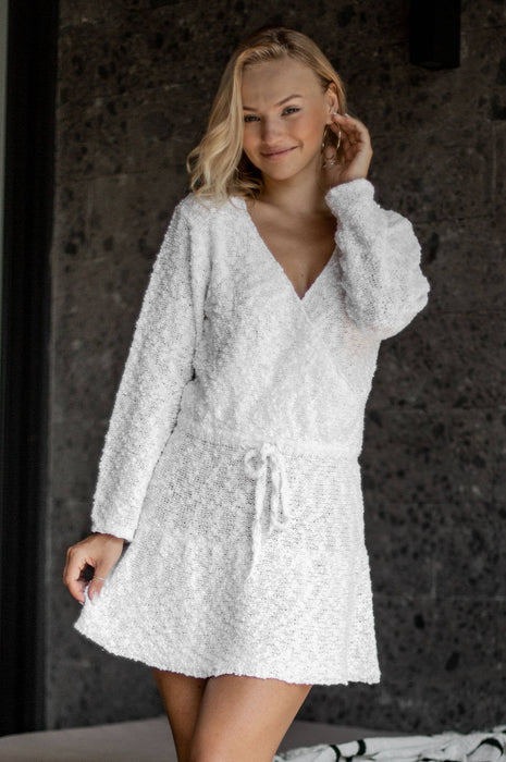 Willow Knitted Mini Dress In White